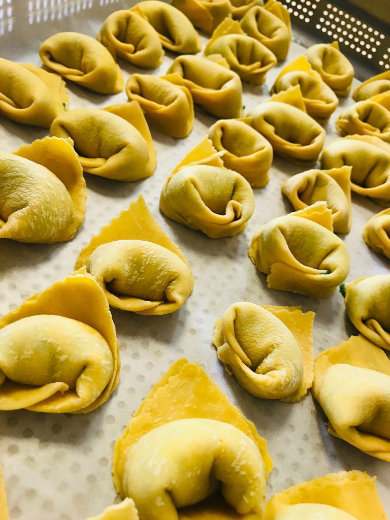 Homemade tortelloni